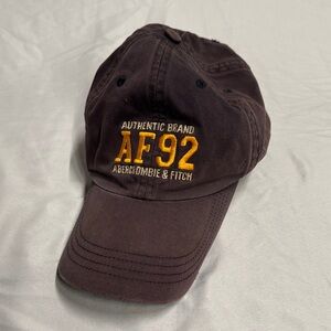 Vintage Abercrombie & Fitch Navy Blue Cap with Yellow Embroidery